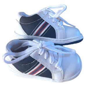 Jumping Jacks Perfection Infant White Blue Leather Walking Shoes 4.5 wide width